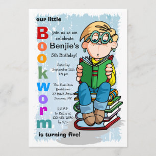 Studious Boy Invitation Kaart