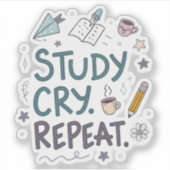 Study Cry Repeat | Relatable Student Sticker (Devant)