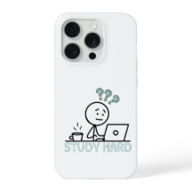 Study Hard Motivatie Cartoon Stickman iPhone Hoes