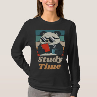 Study Time Panda Bear Cute  Retro Animal Student T-shirt