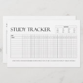 Study Tracker | Maand | 31 dagen | Onderwerp | Voo Briefpapier (Voorkant / Achterkant)