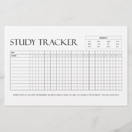 Study Tracker | Maand | 31 dagen | Onderwerp | Voo Briefpapier