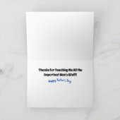 Stuff homme - Drôle carte de Fête des pères de cha (Intérieur)