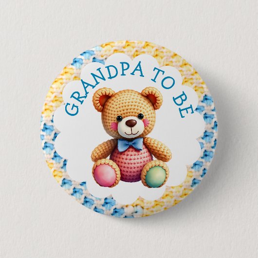 Stuffed Animals | Grandpa to Be Baby Shower Ronde Button 5,7 Cm (Voorkant)