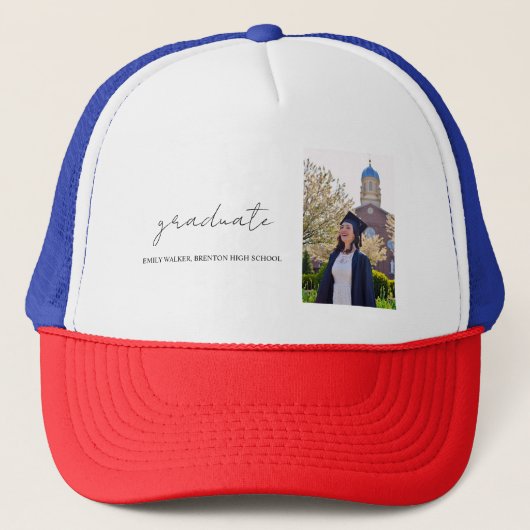 Stuiterend Lettertype Afstuderen Trucker Pet (Voorkant)