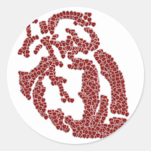 Stuk O' My Hearts Ronde Sticker