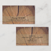 Stuk onbewerkt hout visitekaartje (Voorkant / Achterkant)