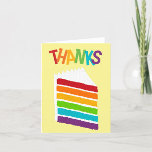 Stuk regenboogtaart Bedankt