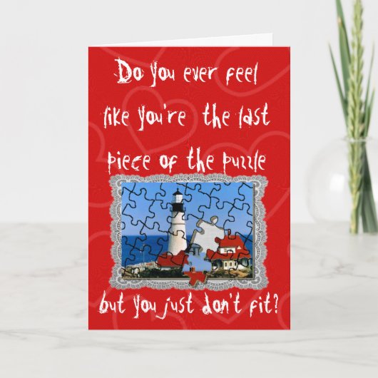 stuk van de puzzel feestdagen kaart (Voorkant)