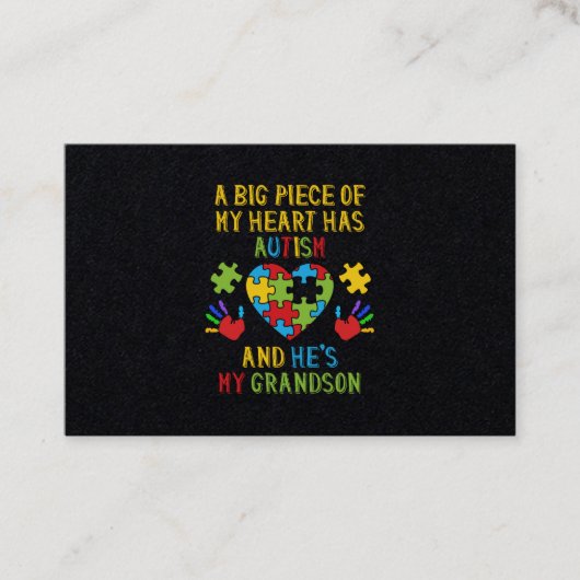 stuk van mijn hart kleinzoon visitekaartje (Voorkant)