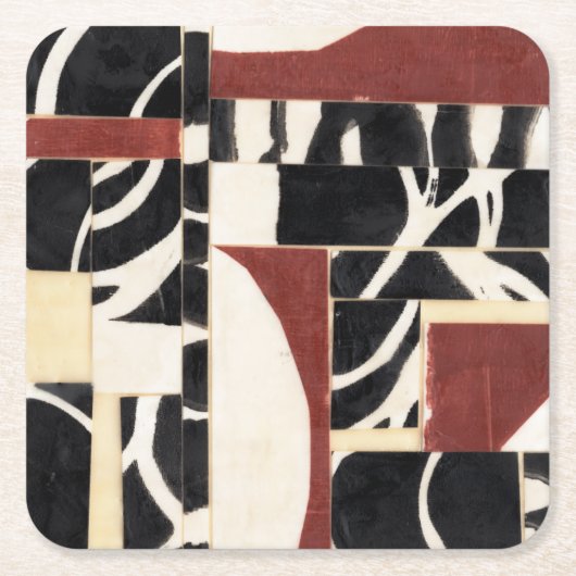 Stukken en delen I Vierkante Kartonnen Onderzetter (Voorkant)