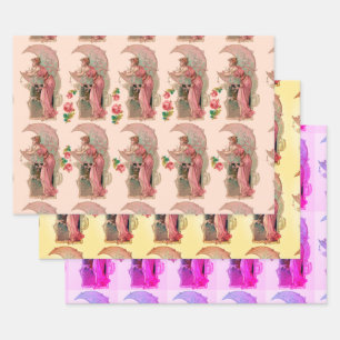 STUKKEN / LADY VAN DE MON, STROMEN EN PINKROOIEN INPAKPAPIER VEL