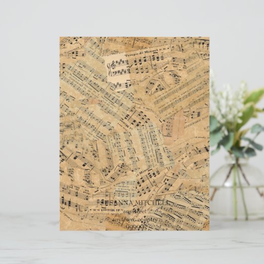 Stukken van muziek-ID389 Persoonlijk Briefhoofd (Staand voorkant)