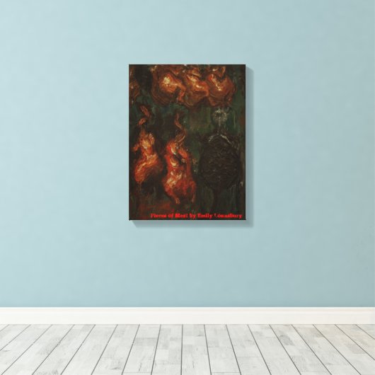 Stukken vlees canvas afdruk (Insitu (Houten vloer))