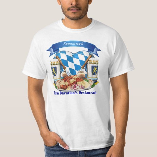 Stummtisch zum Bavarian's restaurant T-shirt (Voorkant)