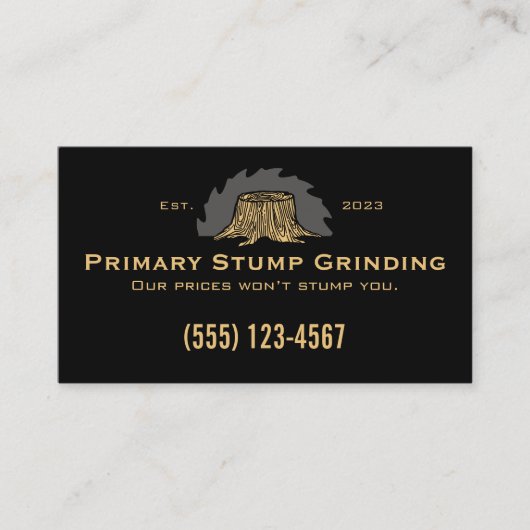 Stump Grining Saw - Tree Stump Visitekaartje (Voorkant)