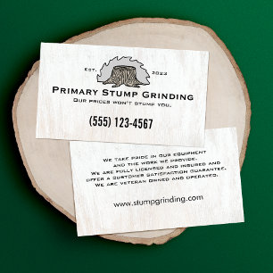 Stump Grining Saw Tree Trunk Visitekaartje