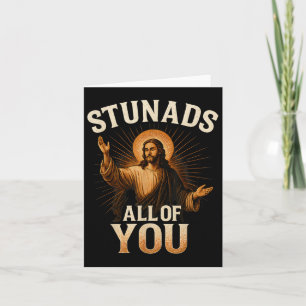 Stunads Allemaal Grappige Jezus Silhouet Sarcastis Kaart