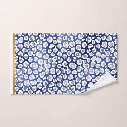 STUNNEN LEOPARD BLAUW WITTE GOLD BATHROOM TOWEL BAD HANDDOEK (Handdoek)