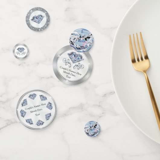Stunning 2-zijdige gepersonaliseerde diamant confe confetti (Groep)