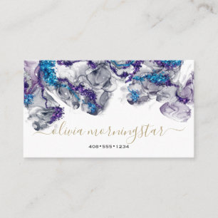 Stunning Amethyst Saffier Edelsteen Alcohol Inkt Visitekaartje