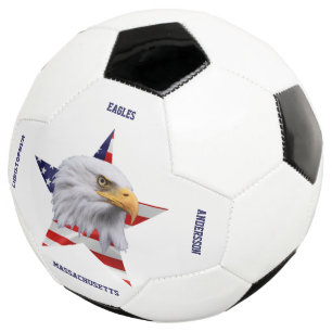 Stunning Bald Eagle, de Amerikaanse vlag, Star Voetbal