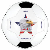 Stunning Bald Eagle, de Amerikaanse vlag, Star Voetbal (Voorkant)