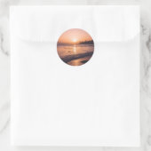 Stunning Beach Sunset Ronde Sticker (Tas)
