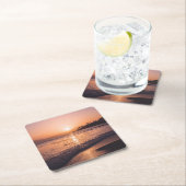 Stunning Beach Sunset Vierkante Kartonnen Onderzetter (Insitu)