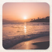 Stunning Beach Sunset Vierkante Kartonnen Onderzetter (Voorkant)