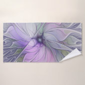 Stunning Beauty Modern Abstract Fractal Art Flower (Serviette de bain)