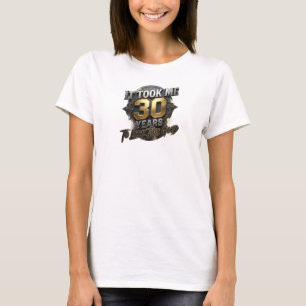 Stunning Blue TOOK 30 LOOK GOOD Creatieve Print T-shirt
