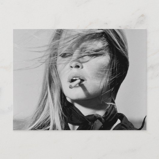 Stunning Brigitte Bardot B&W Portrait Postcard Briefkaart (Voorkant)