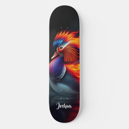 Stunning Flame-boyant Firebird Hot Mandarin Duck Skateboard (Voorkant)