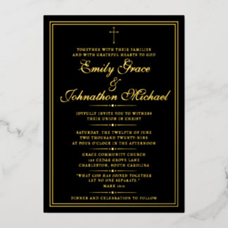 Stunning Goud Folie Christelijke Minimalistische T Uitnodiging