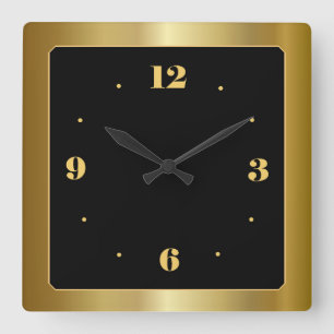 Stunning Gouden Klok met Zwarte Center Wandklok