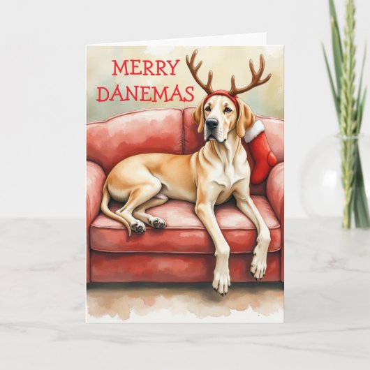 Stunning Great Dane Christmas Card Kaart (Voorkant)