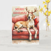 Stunning Great Dane Christmas Card Kaart (Gele Bloem)