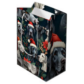 Stunning Great Dane Christmas Gift Bag Medium Cadeauzakje (Achterkant Gekanteld)