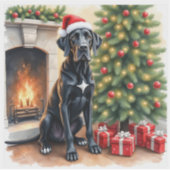 Stunning Great Dane Christmas sticker (Devant)