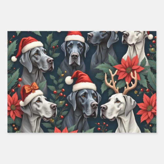 Stunning Great Dane Christmas wrapping paper (Voorkant)