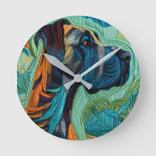 Stunning Great dane Ronde Klok (Voorkant)