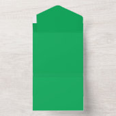 Stunning groene achtergrond met wit randontwerp all in one uitnodiging (Binnen)