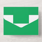 Stunning groene achtergrond met wit randontwerp all in one uitnodiging (Achterkant)