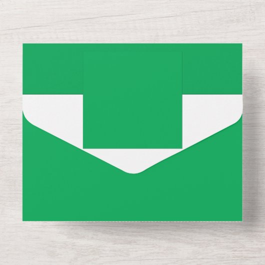 Stunning groene achtergrond met wit randontwerp all in one uitnodiging (Achterkant)