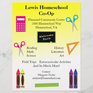 Stunning Homeschool Co op Yellow ombre Flyer