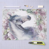 Stunning Horse Gray Floral Tissuepapier (Craft)