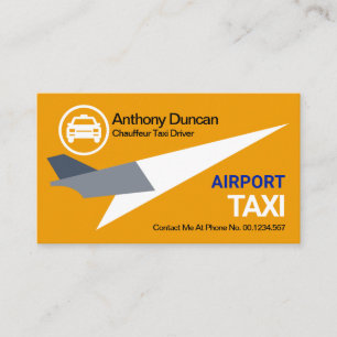 Stunning Jet Plane Liftoff Yellow Taxi Cab Driver Visitekaartje