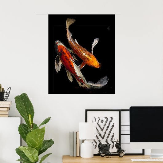 Stunning Koi Pair Poster (Thuiskantoor)