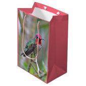 Stunning Male Anna's Hummingbird in Plum Tree Medium Cadeauzakje (Voorkant Gekanteld)